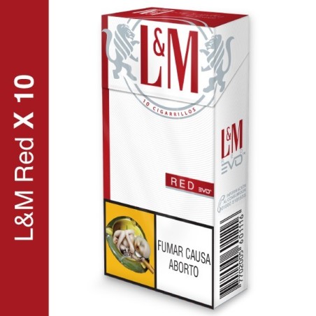 CIGARRILLOS L&M RED BOX X 10 UND CJ X 100 UND