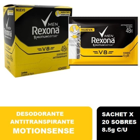 DESODERANTE REXONA V8 SACHET 10 X 8.5 GR CJ X 24 UND