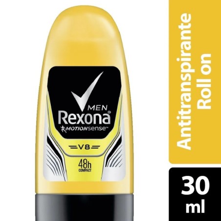 DESODORANTE MINI ROLL ON REXONA V8 X 30 ML CJ X 12 UND
