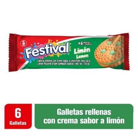 GALLETA FESTIVAL LIMÓN GRANDE X 12 GR CJ X 24 UND