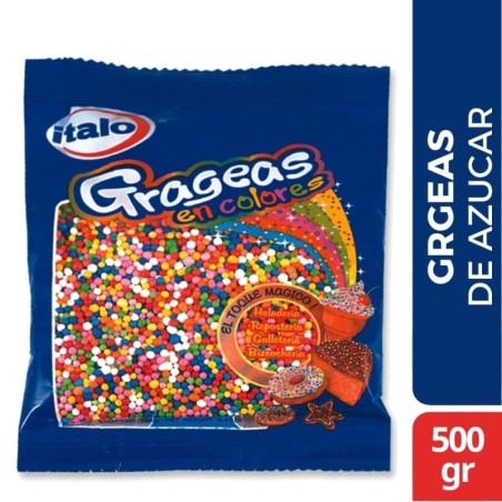GRAGEAS EN COLORES X 500 GR CJ X 30 UND