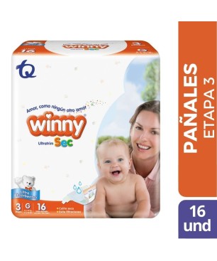 PAÑALES WINNY ULTRATRIM SEC ET 3 BOLSA X 16 UNDS