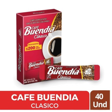 CAFÉ BUENDIA CLASICO X 1.5 GR X 40 UND CJ X 24 UND
