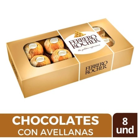 CHOCOLATE FERRERO ROCHE X 8 UND CJ X 10 UND