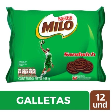 GALLETA MILO SANDWINCH X 12 UND