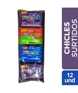 CHICLE TRIDENT SURTIDO X 3 UND X 24 UND