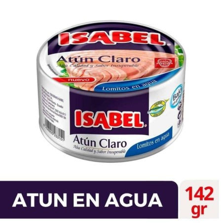 ATUN ISABEL EN AGUA X 142 GR CJ X 48 UND