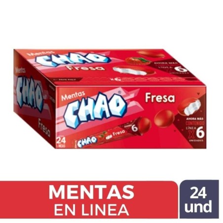 MENTA CHAO EN LINEA FRESA X 6 x 24 UND CJ X 12 UND