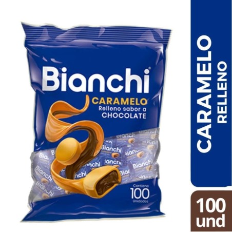 BIANCHI CARAMELO RELLENO CHOCOLATE X 100 UND CJ X 18 UND