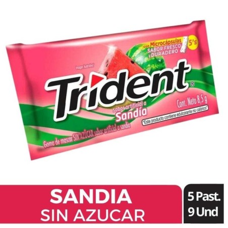 CHICLE TRIDENT SANDIA X 5 X 9 UND