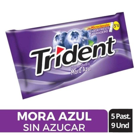 CHICLE TRIDENT MORA AZUL X 5 X 9 UND