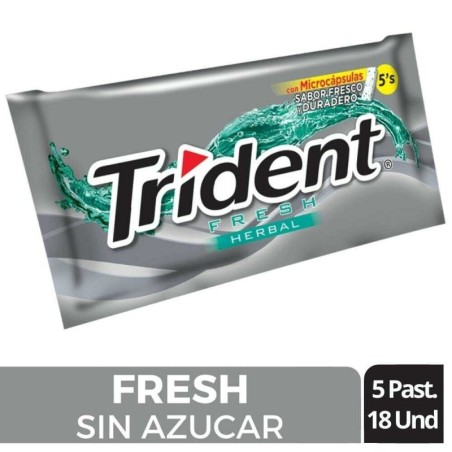 CHICLE TRIDENT HERBAL FRESH X 5 X 18 UND CJ X 30 UND