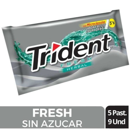 CHICLE TRIDENT HERBAL FRESH X 5 X 9 UND