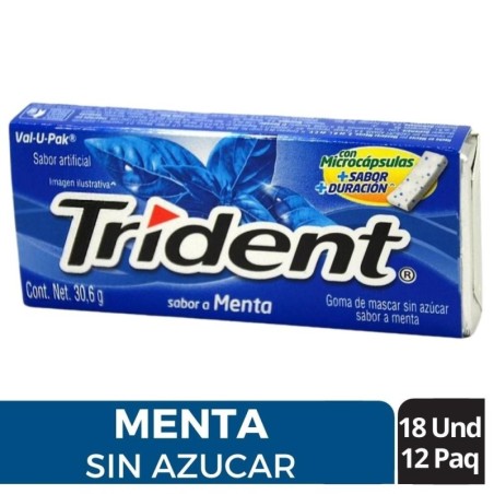 CHICLES TRIDENT MENTA EVUP X 18 X 12 UND CJ X 12 UND