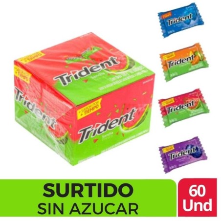 CHICLES TRIDENT SURTIDO X 60 UND CJ X 30 UND