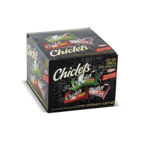 CHICLES ADAMS PEQUEÑOS SURTIDOS X 100 UND CJ X 30 UND