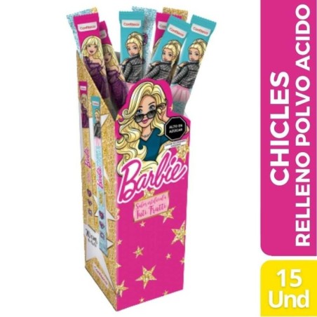 CHICLES HIPER ACIDO METRO BARBIE X 15 UND CJ X 24 UND