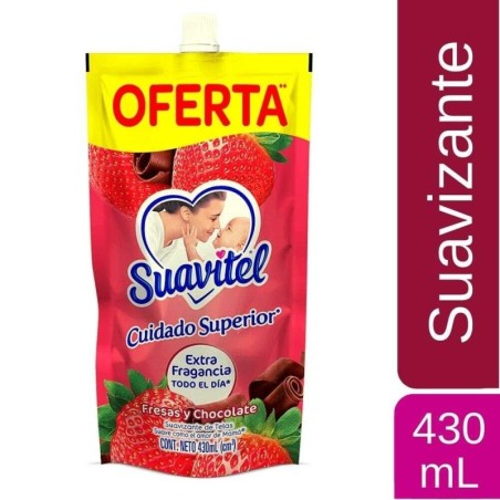 SUAVIZANTE SOFLAN SUAVITEL FRESA Y CHOCOLATE DOYPACK X 430 ML