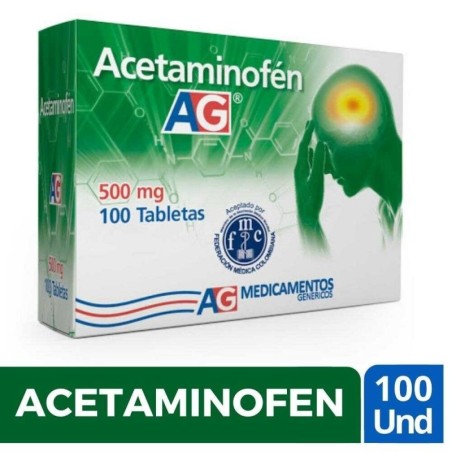ACETAMINOFEN AG X 500 MG X 100 UND CJ X 150 UND