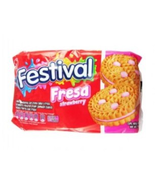 GALLETA FESTIVAL FRESA PEQUEÑA X 12 GR CJ X 24 UND