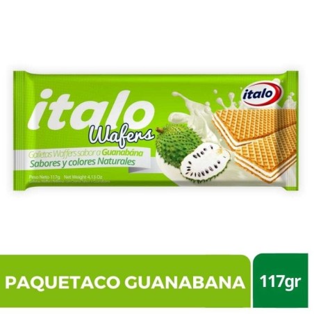 GALLETAS PAQUETACO GUANABANA ITALO X 117 GR CJ 48 UND