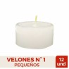 VELADORAS PEQUEÑA N1 BLANCA  X 12 UND CJ X 10 UND