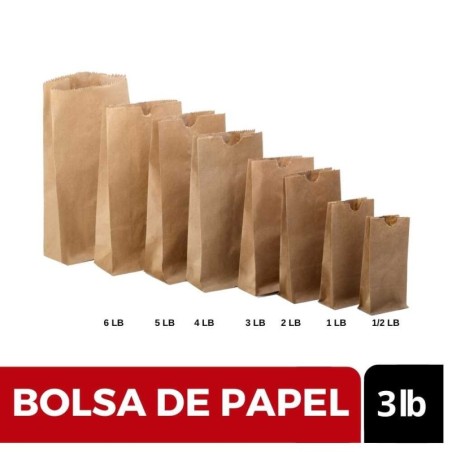 BOLSA PAPEL 3 LB CJ X 50 UND