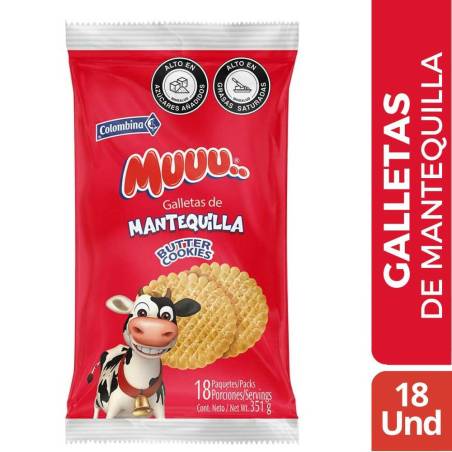 GALLETAS MUUU MANTEQUILLA X 18 UND CJ X 30 UND