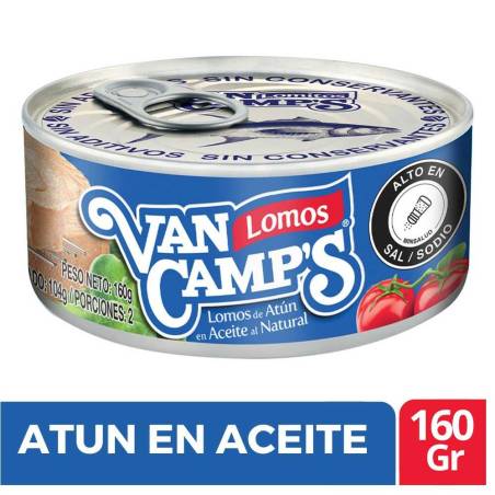 ATUN VAN CAMPS EN ACEITE X 160 GR CJ X 48 UND