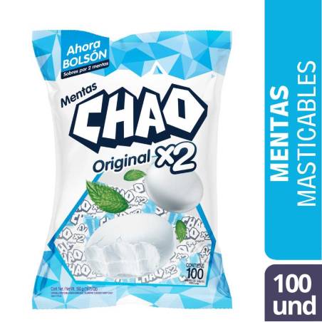 MENTA CHAO X2 X 100 UND CJ X 18 UND (BLANCA)