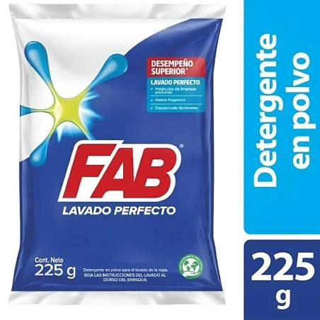 DETERGENTE EN POLVO FAB X 225 GR CJ X 54 UND