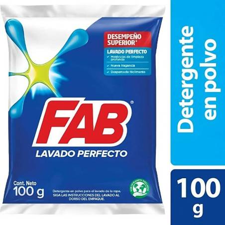 DETERGENTE EN POLVO FAB X 100 GR CJ X 112 UND