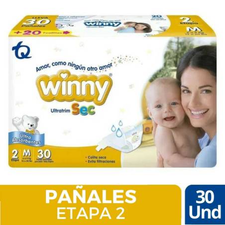 PAÑALES WINNY ETAPA 2 X 30 UND CJ X 8 UND