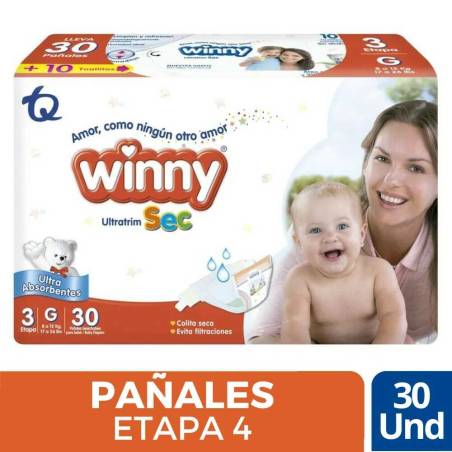 PAÑALES WINNY ETAPA 3 X 30 UND CJ X 8 UND