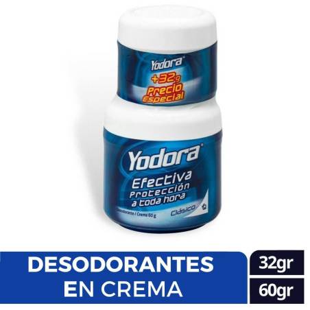 DESODORANTE YODORA CEMA X 60 GR + 32 GR CJ X 18 UND