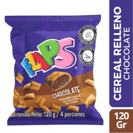 CEREAL RELLENO DE CHOCOLATE FLIPS X 120 GR CJ X UND