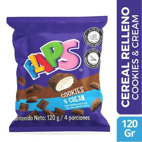 CEREAL RELLENO DE COOKIES & CREAM FLIPS X 120 GR CJ X UND