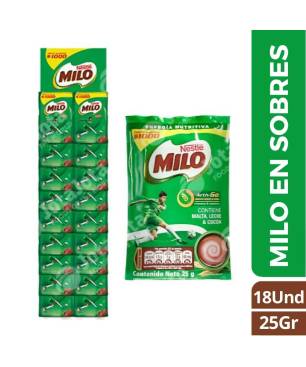 MILO SOBRE X 18 UND X 25 GR CJ X 36 UND