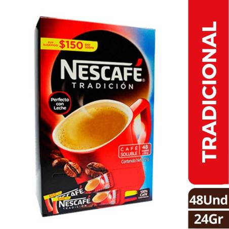 CAFE NESCAFE TRADICIONAL X 48 SOBRE CJ X 24 UND