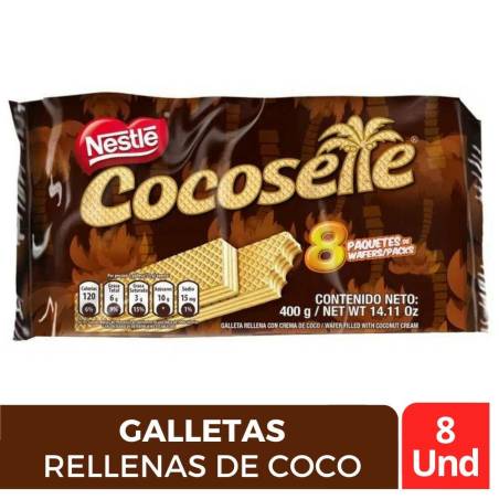 GALLETA COCOSETTE MAXI WAFER X 8 UND CJ X 12 UND