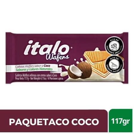 GALLETAS PAQUETACO COCO ITALO X 117 GR CJ 48 UND