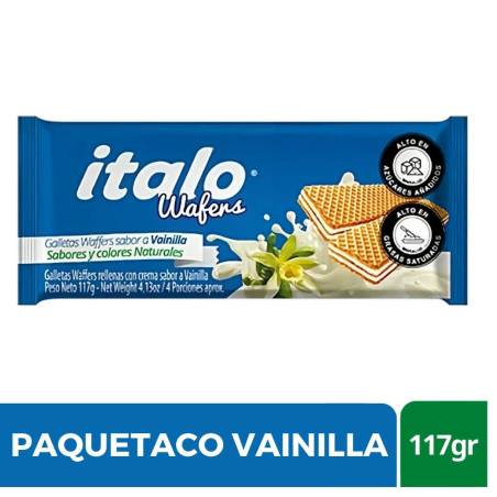 GALLETAS PAQUETACO VAINILLA ITALO X 117 GR CJ 48 UND