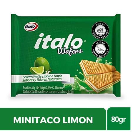 GALLETAS MINITACO ITALO LIMÓN X 80 GR CJ 24 UND