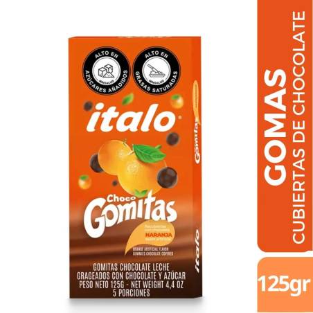 GOMAS DE CHOCOLATE CON NARANJA X 125 GR CJ 72 UND