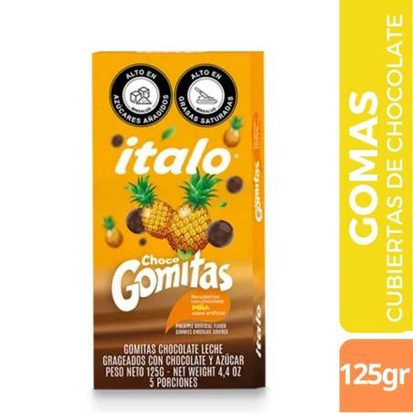 GOMAS DE CHOCOLATE CON PIÑA X 125 GR CJ 72 UND