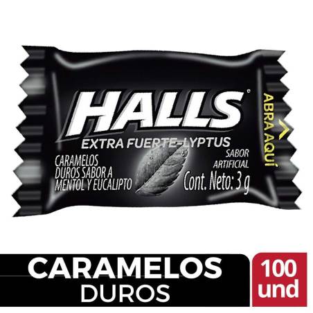 HALLS PEPA NEGRO X 100 UND CJ X 30 UND