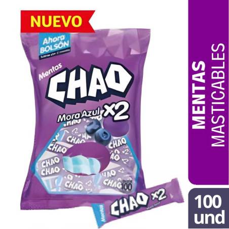 MENTA CHAO MORA AZUL X2 X 100 UND CJ X 18 UND