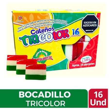 BOCADILLO CALEÑO TRICOLOR X 16 UND CJ X 20 UND