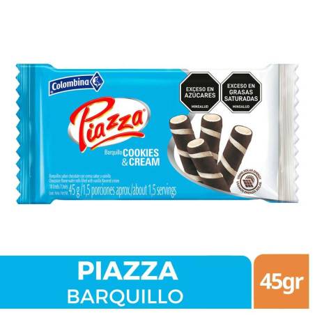 PIAZZA COOKIES AND CREAM X 45 GR CJ X 36 UND