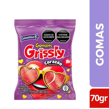 GOMAS GRISSLY CORAZÓN X 70 GR